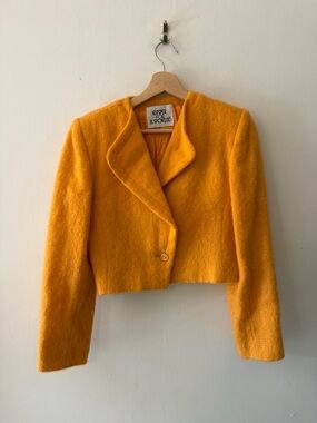 Vintage JL SPORT Kasper Vibrant Orange Cropped Blazer
